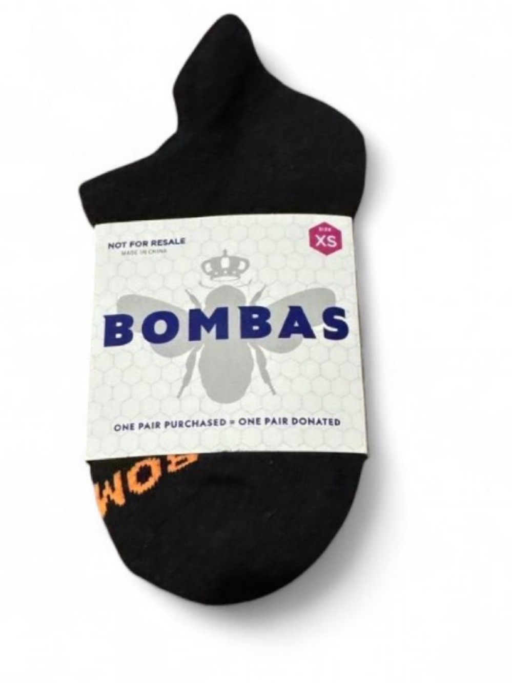🆕 “Be Better” 1 pair of Bombas Black Ankle Socks with Blue/Orange Bumblebee! 💥